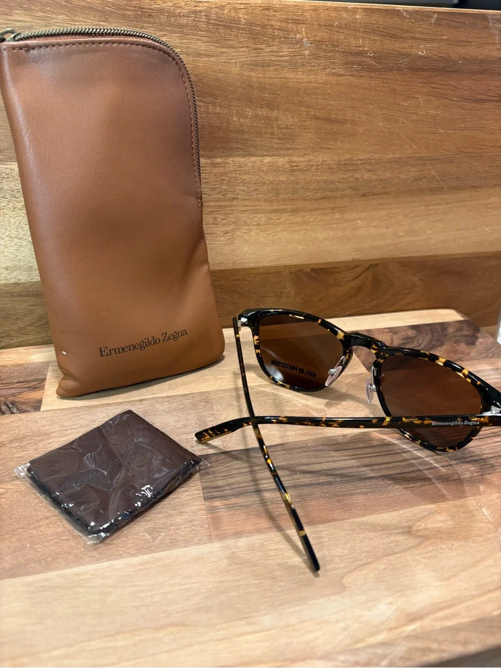 Ermenegildo Zegna EZ0182 Sunglasses 52E Round Blonde Tortoise Luxury
